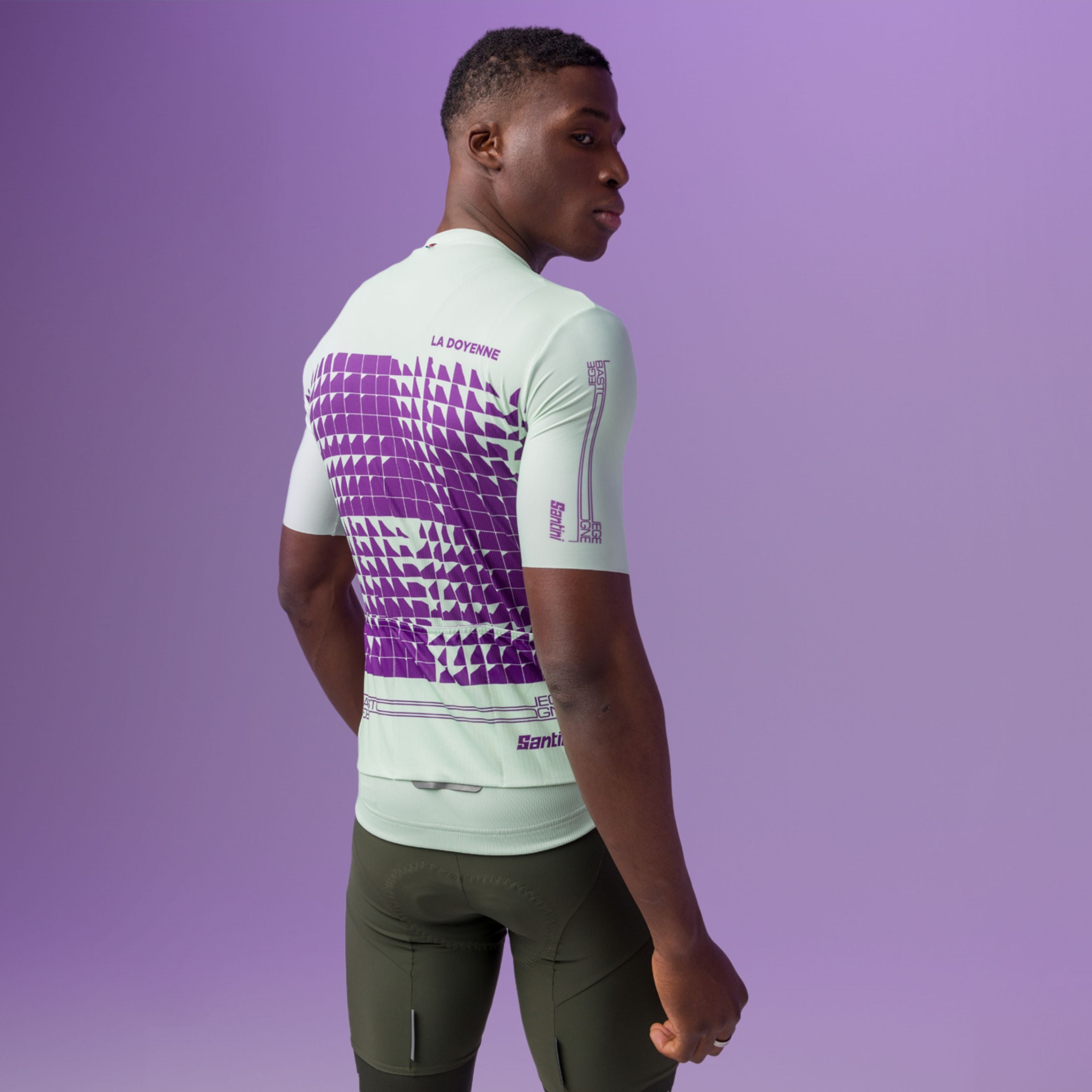 Santini Liège Bastogne Liège Men's Cycling Jersey Green Purple